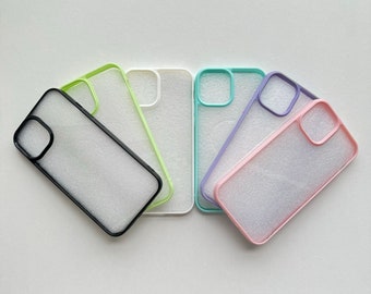 Transparent iPhone case with coloured edge rim