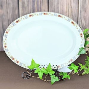 Large Vtg White Porcelain Autumn Fall Turkey Platter | 14&quot; Oval Serving Platter Johnson Brothers England Porcelain | Vintage Meat Platter