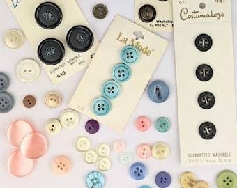 100+ Vintage Buttons for Sewing or Craft Projects | Random Button Lot Mixed Color Fastener | Lucite Bakelite Mother of Pearl Mixed Closures