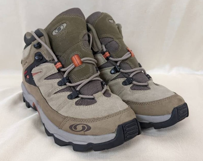 Salomon Contagrip Tan Beige Hiking Trail Boot Goretex Waterproof