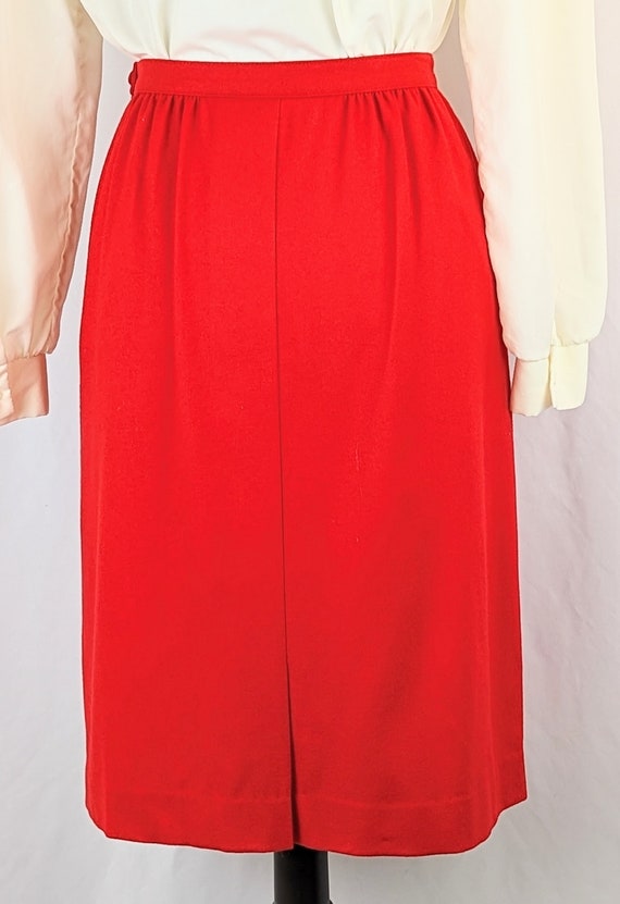 Women's Red Virgin Wool Skirt Size 10 | Vintage P… - image 9