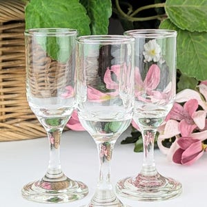 Set of 3 Vintage Mr. Pro Barware Cordial Glasses | Clear Glass Stemmed Barware Liqueur Glasses | Classic Retro Barware Collectible Glasses
