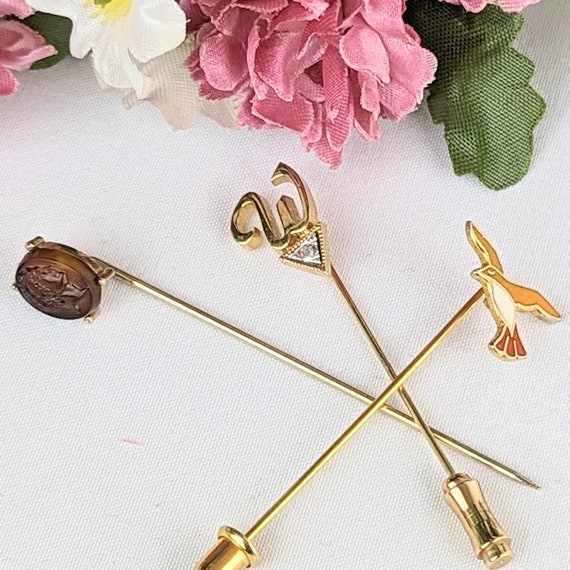 Assorted Vintage Stick Pins, Hat Pins, Coat Pin |… - image 2