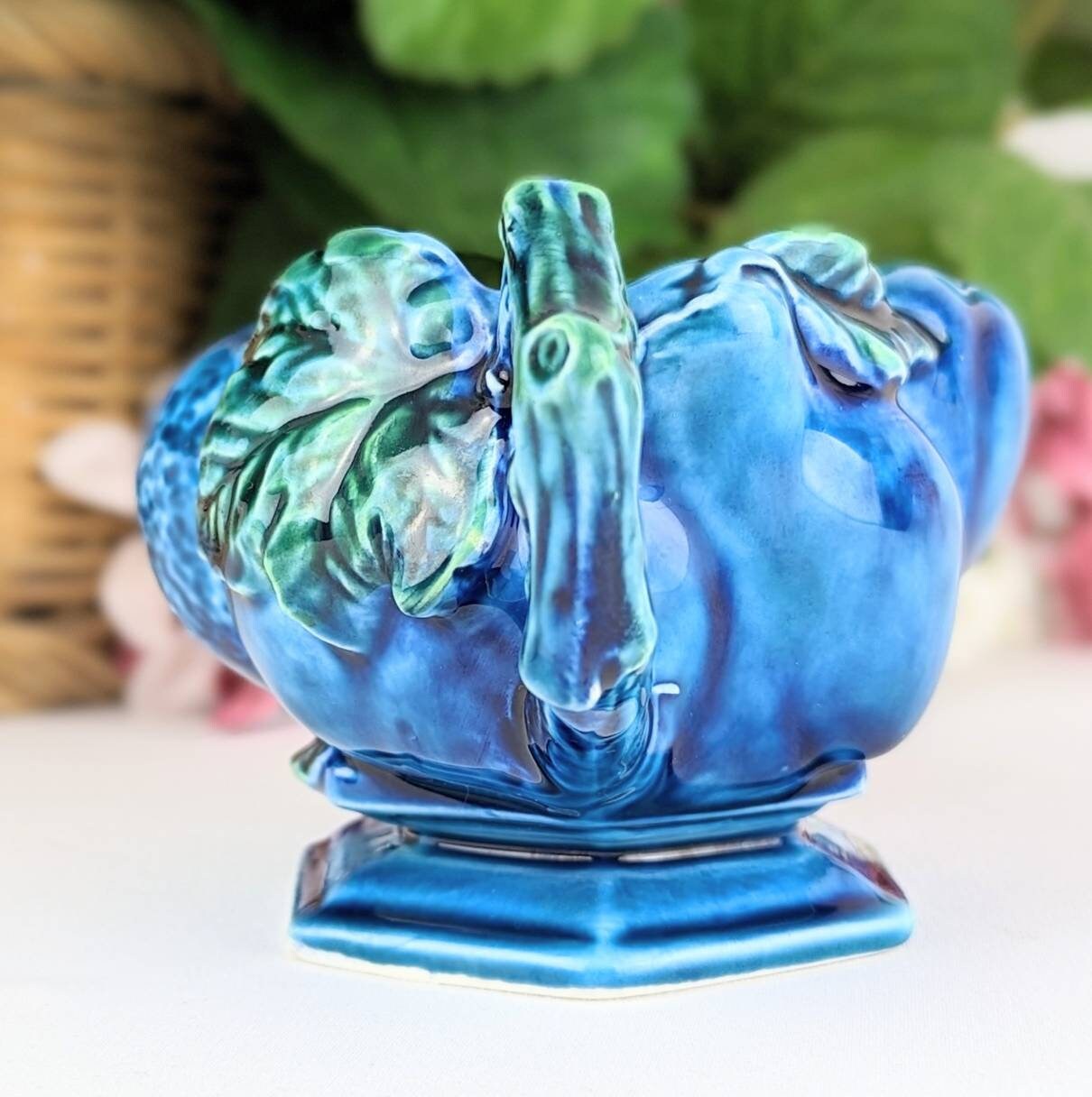 Indigo Blue Small Ceramic Creamer Pitcher Inarco Mood Indigo Etsy