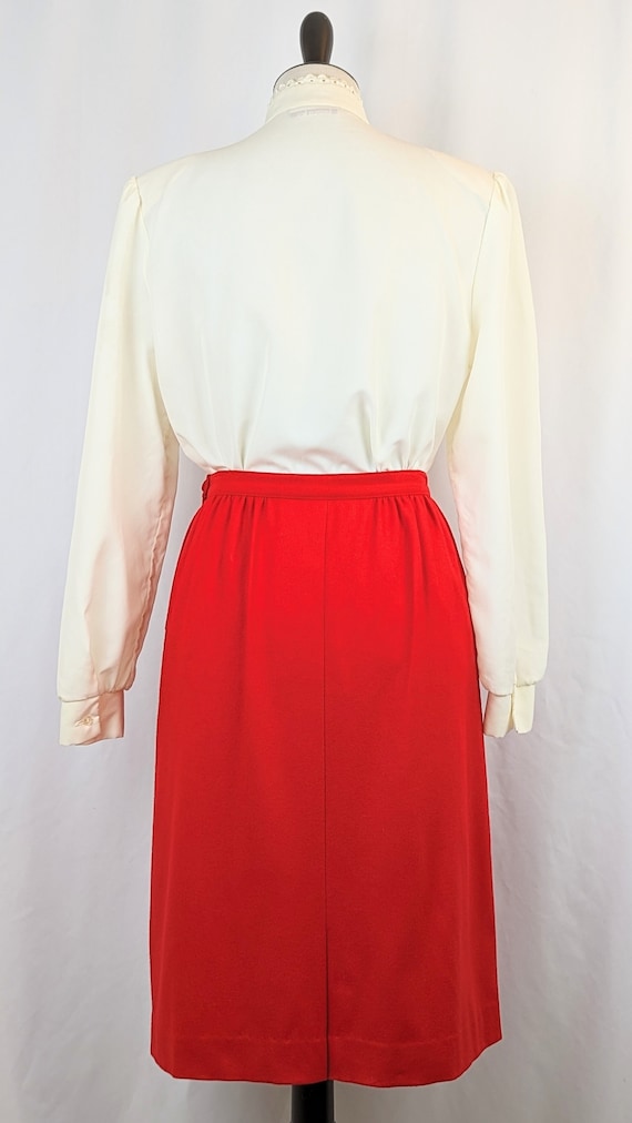 Women's Red Virgin Wool Skirt Size 10 | Vintage P… - image 8