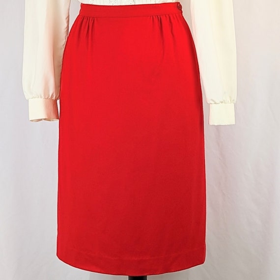 Women's Red Virgin Wool Skirt Size 10 | Vintage P… - image 1
