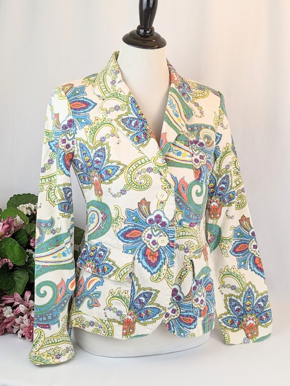 Ladies Vintage Izod Paisley Blazer Jacket | Women'