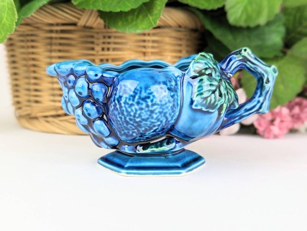 Indigo Blue Small Ceramic Creamer Pitcher Inarco Mood Indigo Etsy
