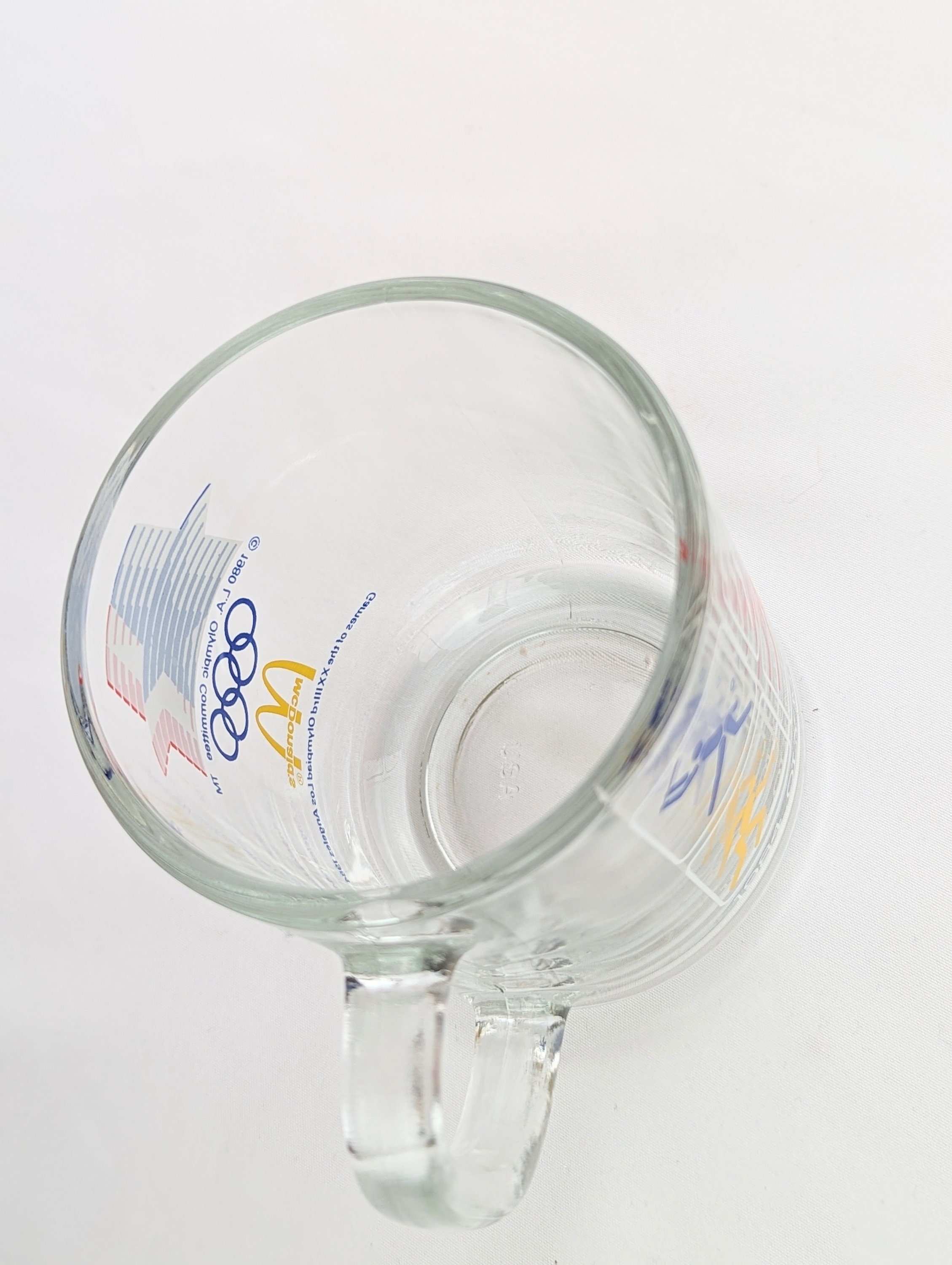 Vintage 1984 Olympics Clear Glass Mug | Mcdonalds 1984 Los Angeles