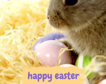 Carte numérique Joyeuses Pâques | Carte numérique de Pâques | numérique de lapin de Pâques | animée de Pâques | Carte de Pâques instantanée | Sans déchets