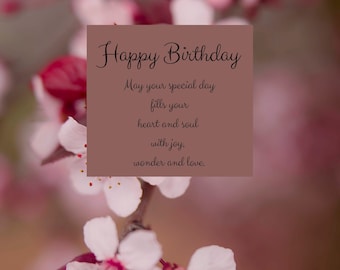 Spring Flowers Animated Birthday Card (Digital Download)