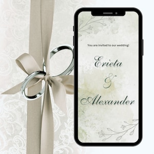 Minimalist Electronic Wedding Invitation Template (Digital)