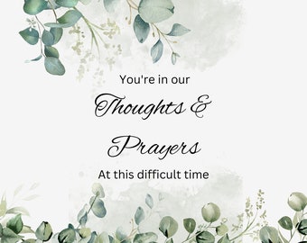 Condolences Digital Card | Sympathy Card | Thoughts and Prayers Card | Watercolour Flowers | Digital Download | Waste Free