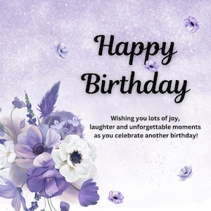 Alles Gute zum Geburtstag Karte | Alles Gute zum Geburtstag Digitale Karte | Animierte Karte | Abfallfrei | Papierlos | Aquarell Blumen | Abfallfrei