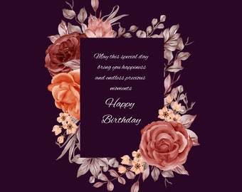Happy Birthday Digital Card | Happy Birthday Card | Animated Card | Roses | Waste Free | Paperless |