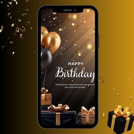 Animated Birthday E-Card | Digital Smartphone Gift (Instant Download)