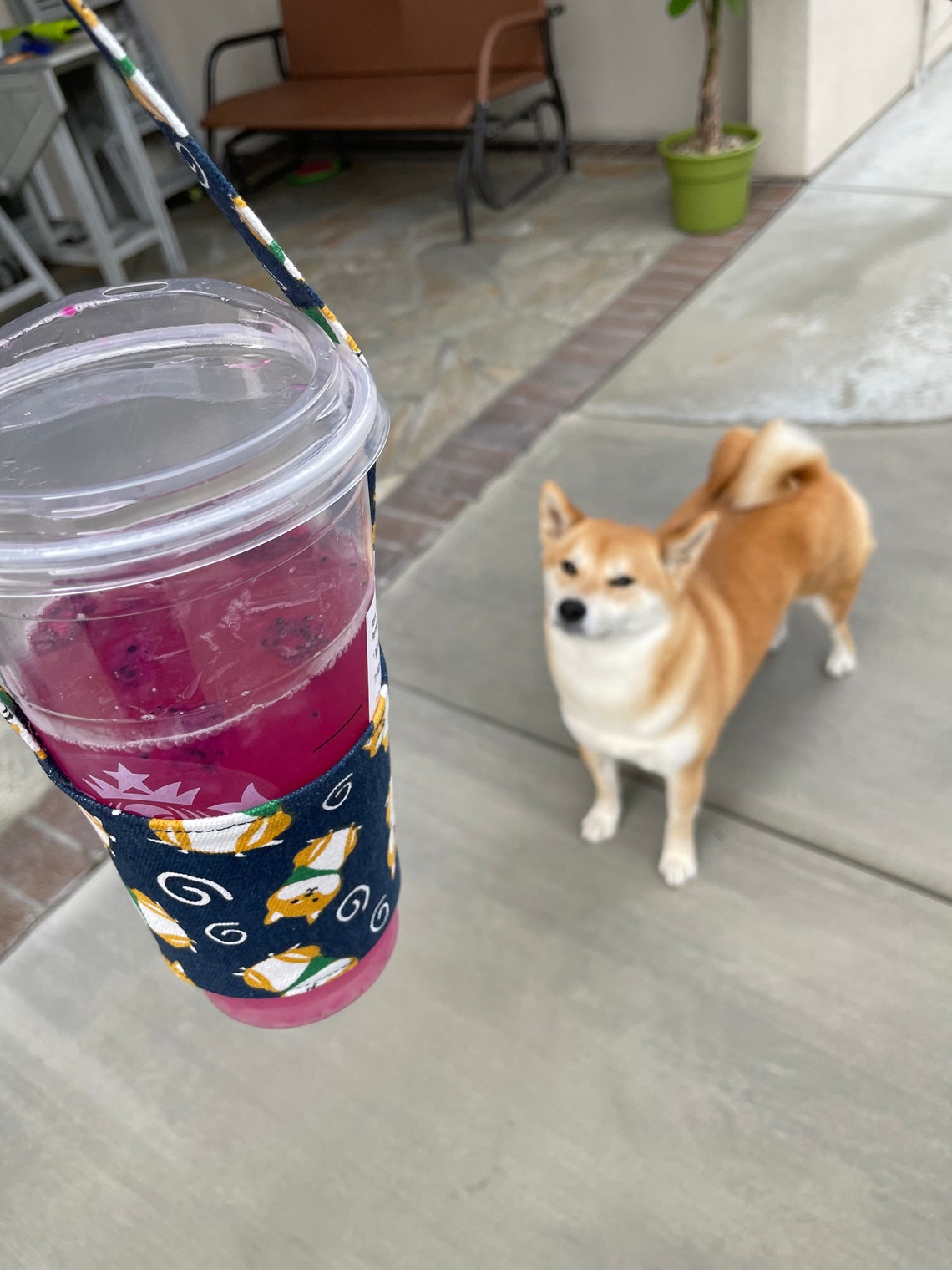 Shiba Inu Beverage Cup Holder Carrier With Straw Holder 2PCK Etsy