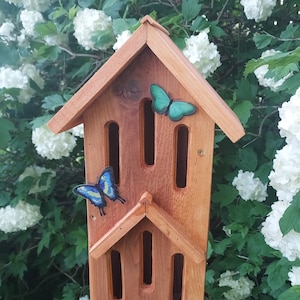 Rustic Butterfly Shelter-House w/ Stain-Sealer Finish