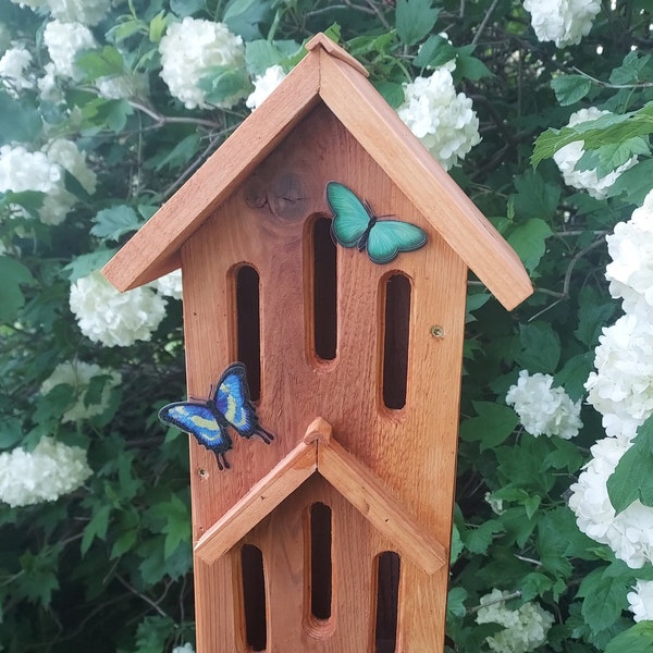 Rustic Butterfly Shelter-House w/ Stain-Sealer Finish