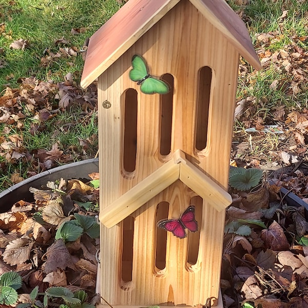 Butterfly House/ Garden Shelter- Cedar- Offset Roof