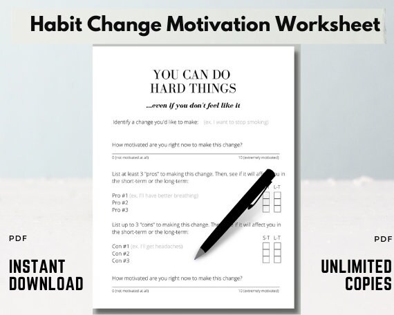 habit-change-motivation-worksheet-instant-downloadable-pdf-etsy
