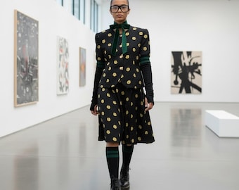 マギー・ロンドン ヴィンテージ シルクスカートスーツセット 90年代 花柄 オールドマネー マフィアの妻 小柄な方向け