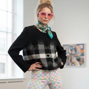 NWT Vintage Pendleton Wool Ombre Buffalo Check Plaid Jacket Blazer Large