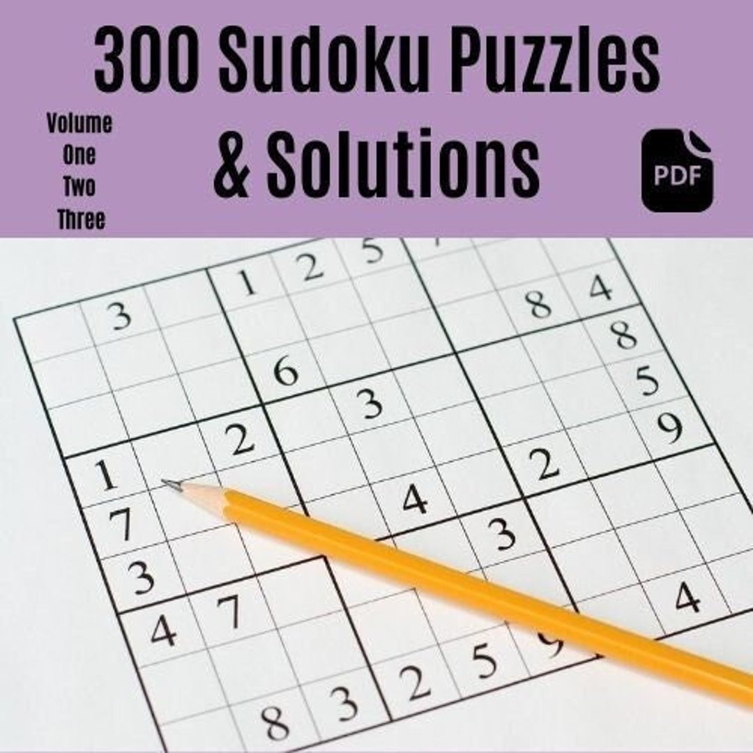 300 Sudoku Puzzles With Solutions Volume One Two Three, Sudoku ...