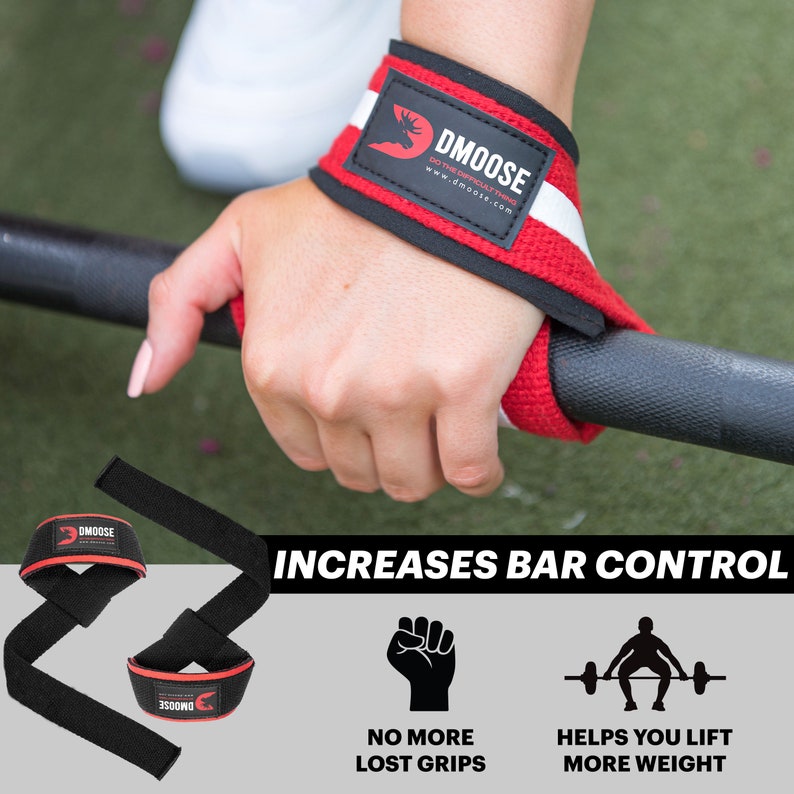 Dmoose Lifting Straps 24 Deadlift Straps With Silicone Etsy