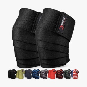 DMoose Knee Wraps for Weightlifting - 78" Length Heavy Duty Knee Straps Pair - Avoid Knee Injury - Stability I Compression & Elastic Support