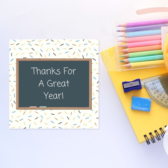 Printable End of Year Card Teacher Appreciation Card Blank - Etsy Hong Kong