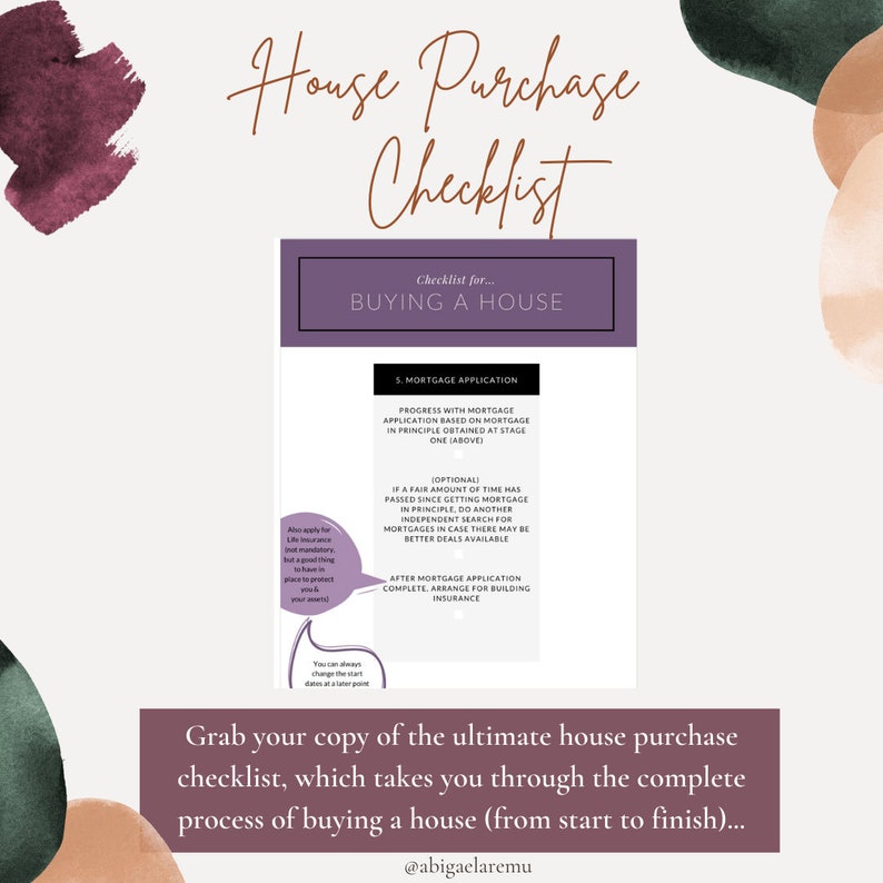 COMPLETE House Purchase Checklist & Planner for Buying Your First Home ...