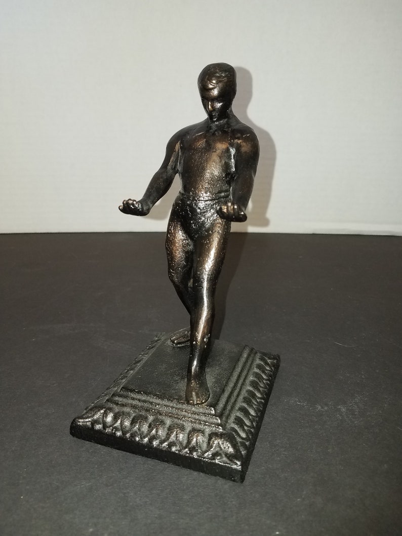 Antique Cast Iron Pen Holder Pen Holder Statue of Man With Arms Out7