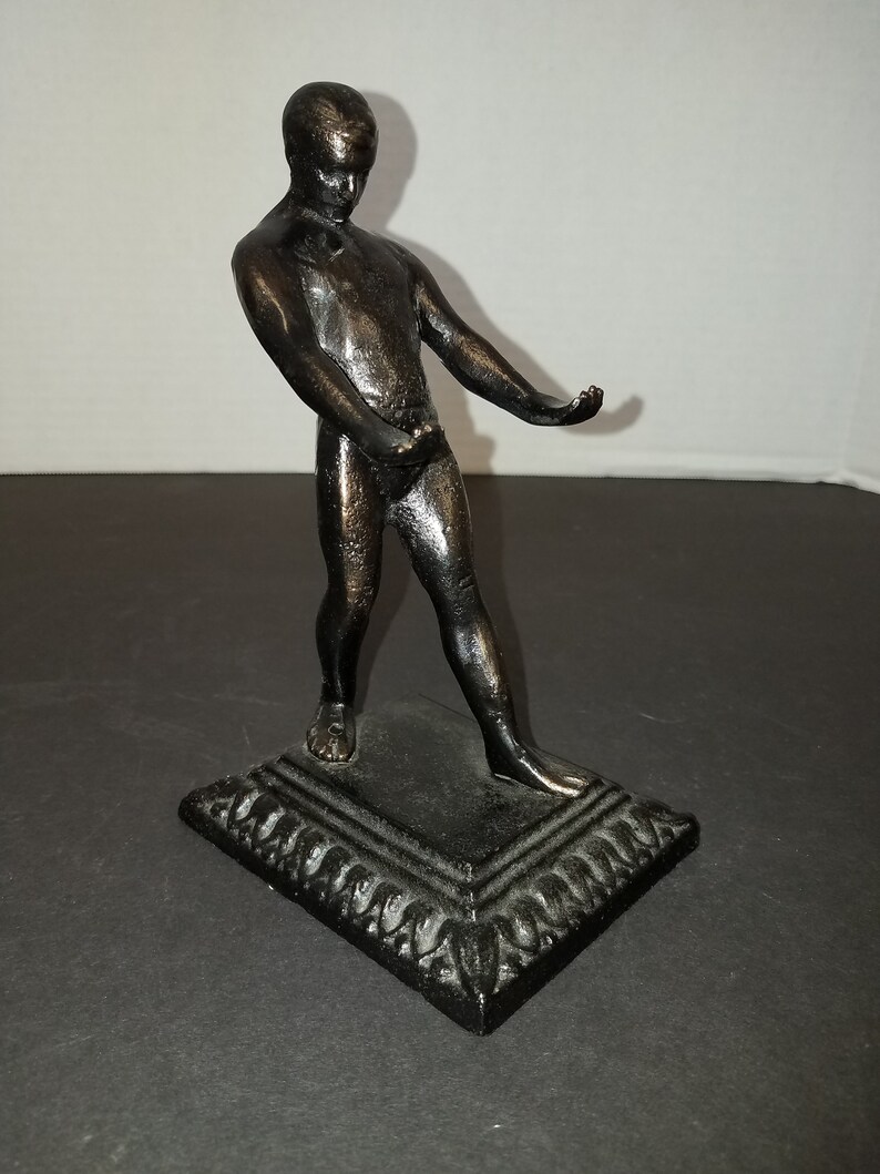 Antique Cast Iron Pen Holder Pen Holder Statue of Man With Arms Out7