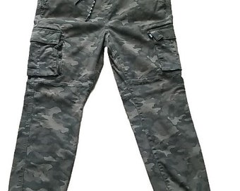 Aeropostale - Joggers tipo cargo con estampado de camuflaje para hombre, con cordones, talla XL