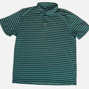Under Armour Polo Shirt Men&#39;s XL Casual Green Striped Performance Heatgear