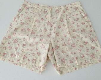 Lauren Ralph Lauren Damen-Shorts aus Baumwolle mit Blumenmuster, plissiert, Sommer, Frühling, Gr. 18 W