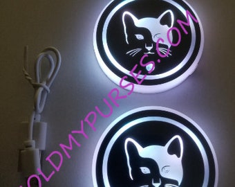 2 piezas. Posavasos LED Cat personalizado para coches/coche Bling/accesorios para coche. Compra 2 Pares Y Ahorra...!!!