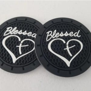 2pc. Cupholder &quot;Blessed&quot; Coaster For Cars/Car Bling/Car Accessories.