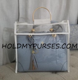 louis vuitton conversion bags clear plastic with leather handle