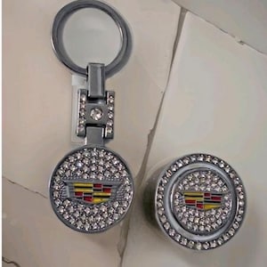 Llavero con diamantes de imitación, anilla y tapa para el botón de arranque del coche, accesorios brillantes para el coche.