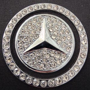 2個入り。金属製車用プッシュスタートボタン ラインストーンリングとキャップ/車用アクセサリー/車内装飾