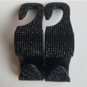2 pièces Cintre de sac en strass/Crochet de sac à main/Organisateur de voiture/Crochet d'appui-tête/Bling de voiture