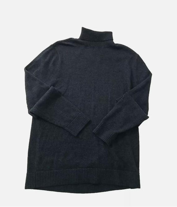 Hollister Cotton-poly Knit Turtleneck Sweater Dark Blue Casual