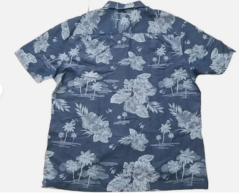 Woodys Retro Lounge Shirt Mens XXL Gray Hawaiian Short Sleeve Button ...