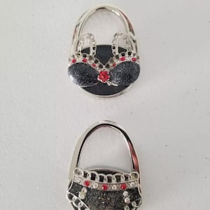 2Stk. Schwarz BH Und Höschen geformt Metall faltbar Geldbörse Handtasche Haken Tisch Kleiderbügel