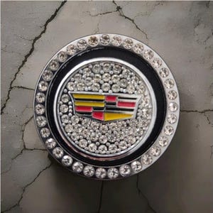 Cadillac Emblem Rhinestone Car Start Button Ring & Cap, Bling Car Accessories