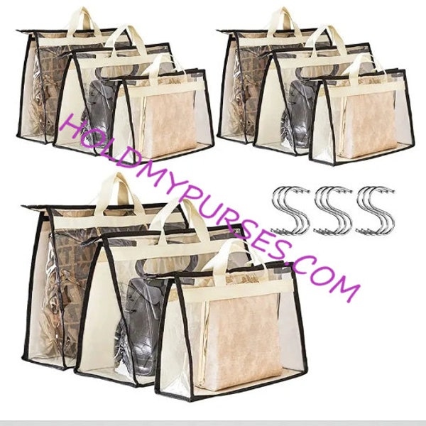 1pc. Transparent, Waterproof Handbag Storage Bag With S-Hook/Handbag Dust Bag/Closet Organizer/Handbag Organizer