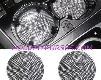 2pc. Cupholder Silver Rhinestone Coaster For Cars/Car Bling/Car Accessories.