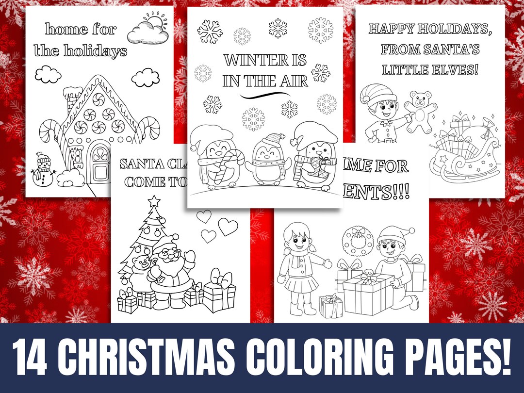 Christmas Coloring Pages, Printable Coloring Sheets for Kids, Cute Quotes, Holiday Activities ...